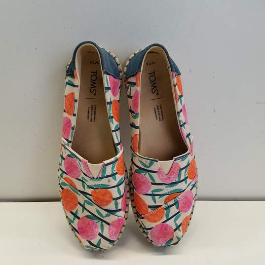 TOMS Citrus Floral Stripe Espadrille Shoes Women's Size 7.5 B image number 6