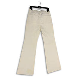 Womens White Denim Light Wash Pockets Stretch Bootcut Leg Jeans Size 10 alternative image