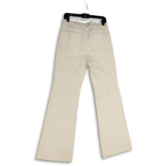 Womens White Denim Light Wash Pockets Stretch Bootcut Leg Jeans Size 10 image number 2