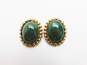 Vintage Citation w/ Gold Tone, Nephrite & Green Faux Pearl Costume Jewelry 118.8g image number 7