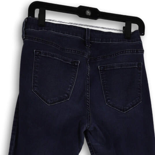 Womens Blue Medium Wash Denim Rockstar Raw Hem Skinny Leg Jeans Size 8 image number 4