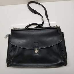 Coach Black Leather Vintage Messenger Bag