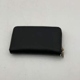 Womens Black Leather Card Holder Inner Divider Classic Zip Around Wallet alternative image