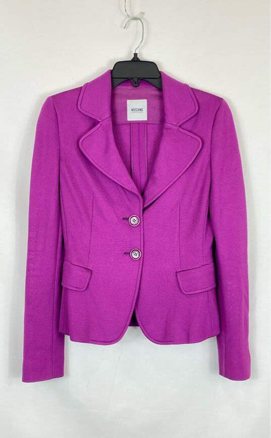 Moschino Women Purple Blazer - Size 6 image number 1