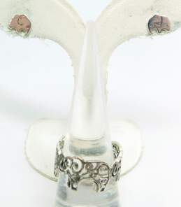 925 Sterling Silver Stamped Scrollwork Elephant Jewelry
