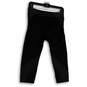 Womens Black Flat Front Elastic Waist Pull-On Cropped Leggings Size L image number 2