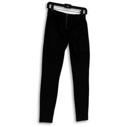 Womens Black Flat Front Bazk Zip Regular Fit Skinny Leg Ankle Pants Size 4R alternative image