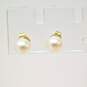 14K Yellow Gold Pearl Stud Earrings 1.0g image number 9