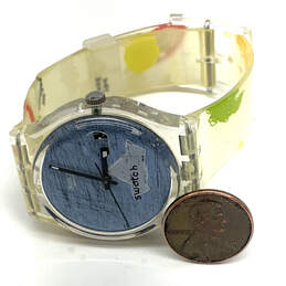 Designer Swatch Blue Adjustable Strap Round Dial Analog Wristwatch alternative image