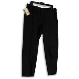 NWT Mens Gray Striped Slash Pocket Straight Leg Dress Pants Size 36/30