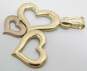 10k Yellow & Rose Gold Open Hearts Pendant 1.1g image number 4