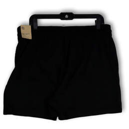 NWT Mens Black Flat Front Elastic Waist Yoga Athletic Shorts Size Large alternative image