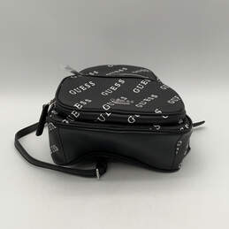 NWT Womens Black Leather Monogram Adjustable Strap Pocket Backpack Bag