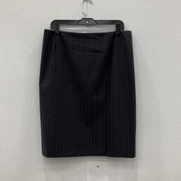 Alex Marie Womens Black White Striped Back Zip Straight & Pencil Skirt Size 12