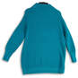 Womens Blue Knitted Turtleneck Long Sleeve Pullover Sweater Size M image number 2