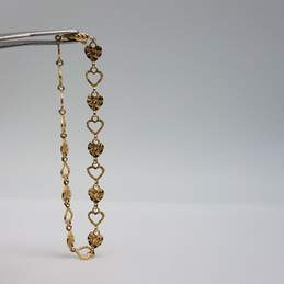 14k Gold All Heart 6.5 Inch Bracelet 4.3g alternative image