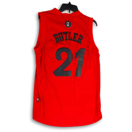 Buy the Mens Red Sleeveless Chicago Bulls #21 Jimmy Butler Basketball Jersey  Size S