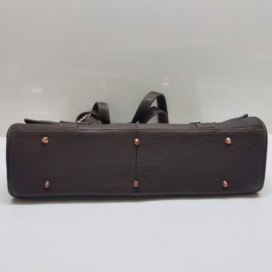 La Gioe di Toscana By Sharon Gioe Brown Leather Large Handbag & Coin Purse Set image number 8