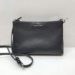Michael Kors Black Leather Trisha Crossbody Bag