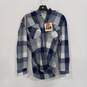 Free Planet Men's Blue Plaid Button Down Flannel Hooded Shirt/Jacket Size S NWT image number 1