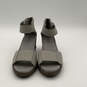 Womens Joanie II Gray Leather Back Zip Wedge Ankle Strap Sandals Size 7.5 image number 2