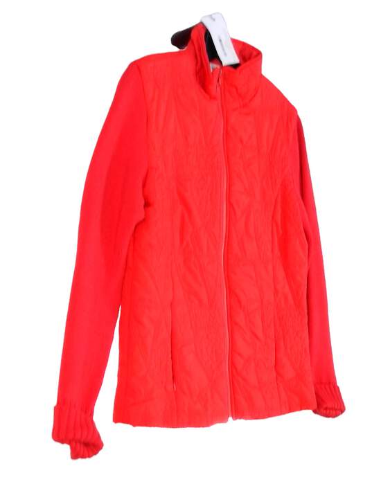 Womens Red Long Sleeve Collared Full Zip Jacket Size Small image number 2