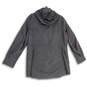 Womens Black Long Sleeve Flap Pocket Hooded Full-Zip Rain Coat Size Large image number 2