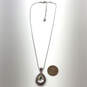 Designer Swarovski Silver-Tone Chain Crystal Cut Stone Pendant Necklace image number 5