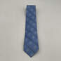 Mens Blue Silk Plaid Erin Hills Print Adjustable Pointed Necktie image number 1