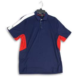 Ralph Lauren Mens Navy Red Spread Collar Short Sleeve Polo Shirt Size Large