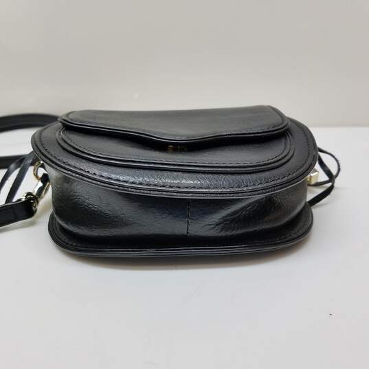 Rebecca Minkoff Black Leather Mini Crossbody Saddle Bag image number 7