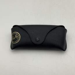 Black Pebbled Leather Lightweight UV Protection Snap Flap Eyeglasses Case