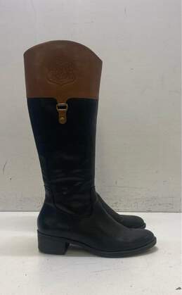 Franco Sarto Clarity Black Leather Tall Knee Riding Boots Size 8.5 M