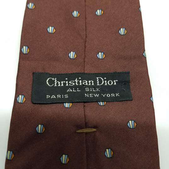 AUTHENTICATED MENS CHRISTIAN DIOR 100% SILK NECK TIE 54in image number 3