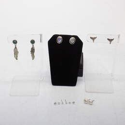 Assortment of 5 Pairs Sterling Silver Earrings - 10.0g