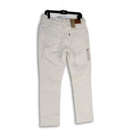 NWT Womens White Denim Light Wash Mid Rise Classic Straight Jeans Size 12M alternative image