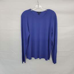Eileen Fisher Periwinkle Silk Long Sleeved Top WM Size XL
