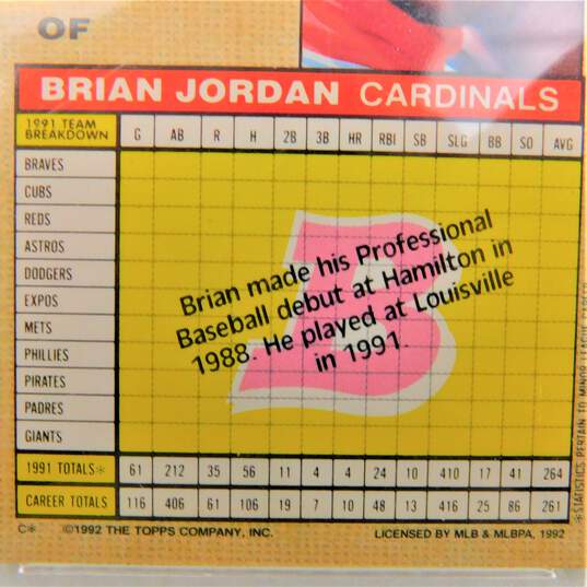 1992 Brian Jordan Bowman Rookie Graded PSA 8 St Louis Cardinals image number 3