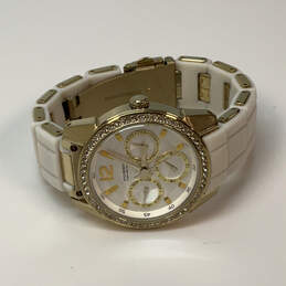 Designer Fossil BQ-9358 Gold-Tone Silicone Strap Round Analog Wristwatch alternative image