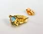 10K Yellow Gold Aquamarine & White Sapphire Accent Earrings 1.7g image number 4