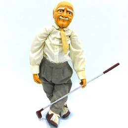 Vintage Billie Pepper Golfer Old Man Golfer Doll w/ Stand