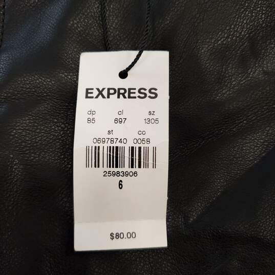 Express Women Black Leather Jeans Sz 6 NWT image number 5