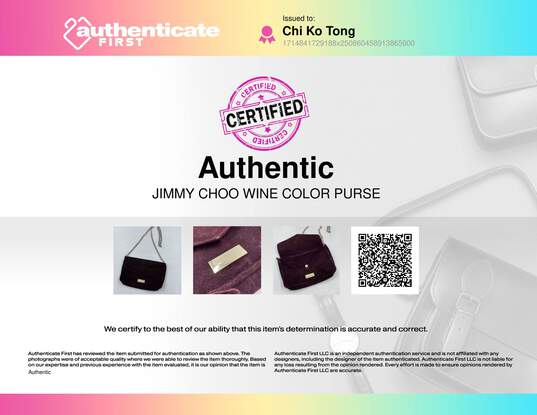 Authentic Jimmy Choo Wine Color Purse image number 6