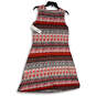 NWT Womens Red Black Sleeveless Round Neck Pullover Shift Dress Size M image number 2