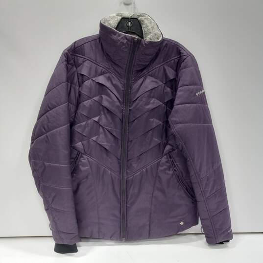 Columbia Purple Puffer Jacket Women's Size XL image number 1