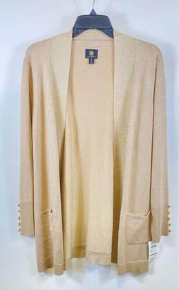 NWT JM Collection Womens Metallic Long Sleeve Open Front Cardigan Sweater Sz XL