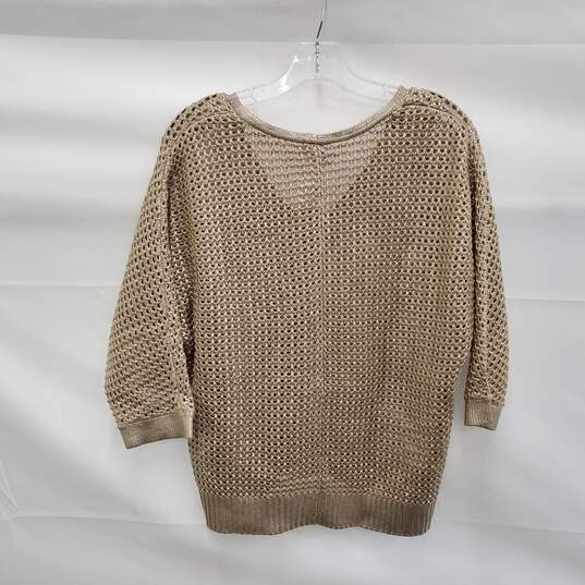 Chico's V-Neck Open-Stitch Pullover Sweater sz 1P image number 2