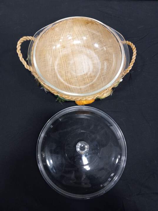 Pyrex Glass Roasting Dish w/Wicker Basket image number 4