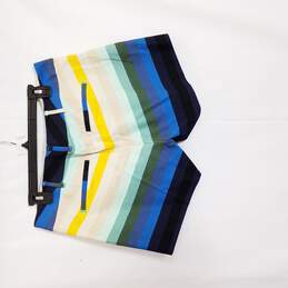 New York & Co Women Striped Multicolor Shorts Sz 12 NWT alternative image