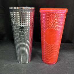 Pair of 2 Starbucks Cups w/ Lids